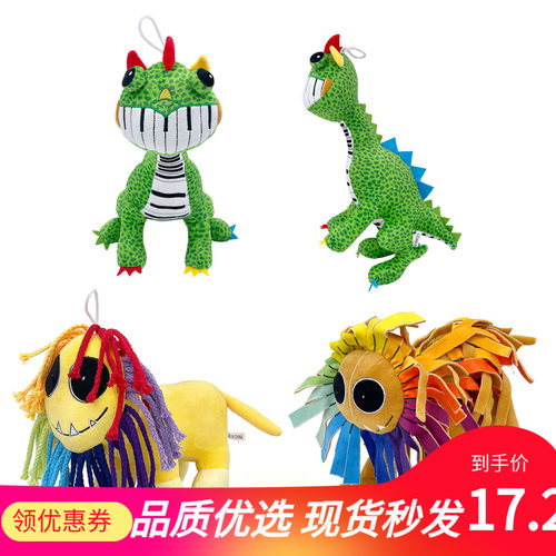 跨境新品nightmare critters波比4绿恐龙大狮子毛绒玩具玩偶现货