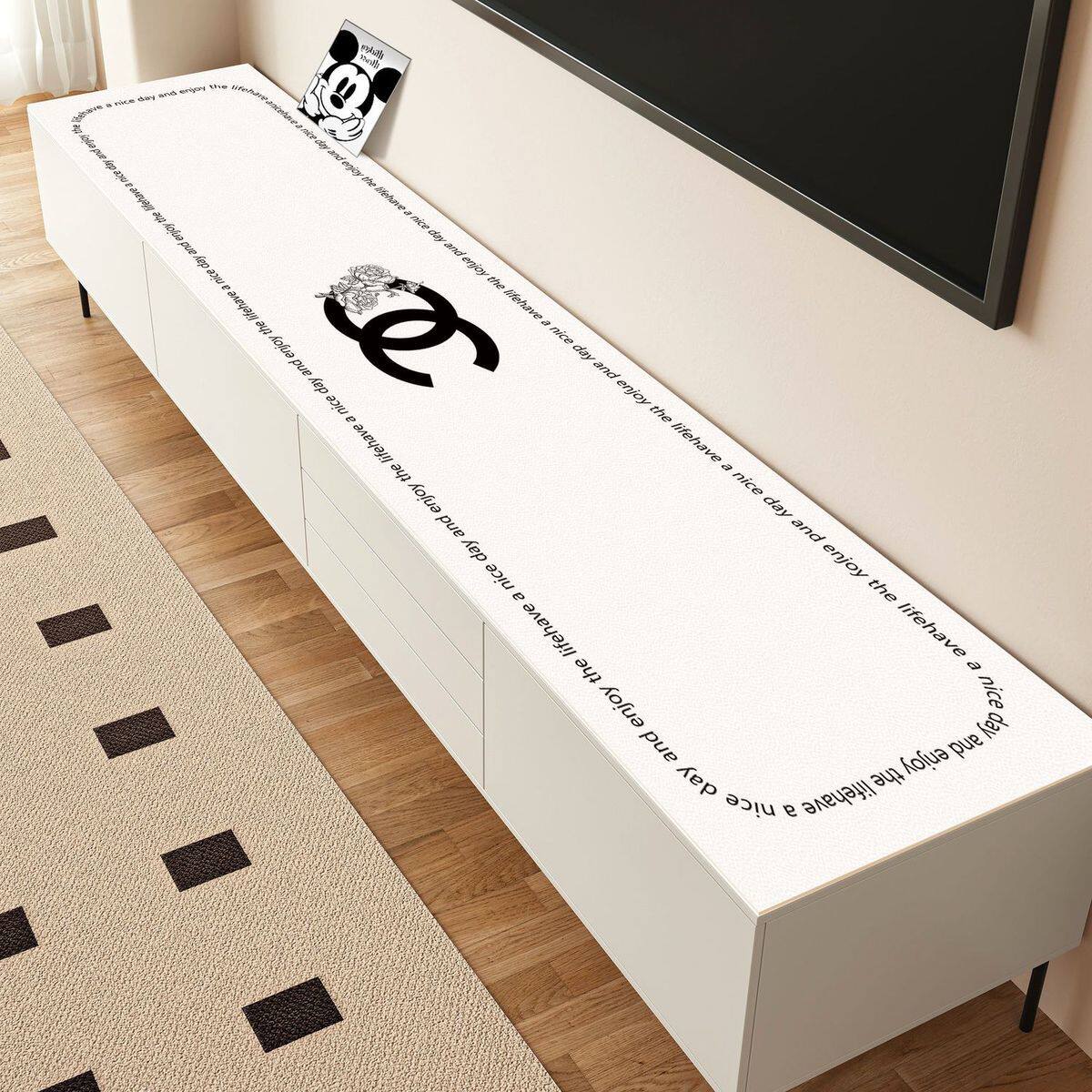 现代简约风电视柜桌垫轻奢高级感免洗餐边柜盖布鞋柜台面保护垫子