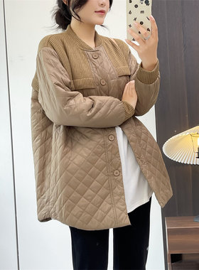 惠衣阁秋季女夹棉衬衫中长款衬衫韩版宽松休闲加棉衬衣薄棉衣外套