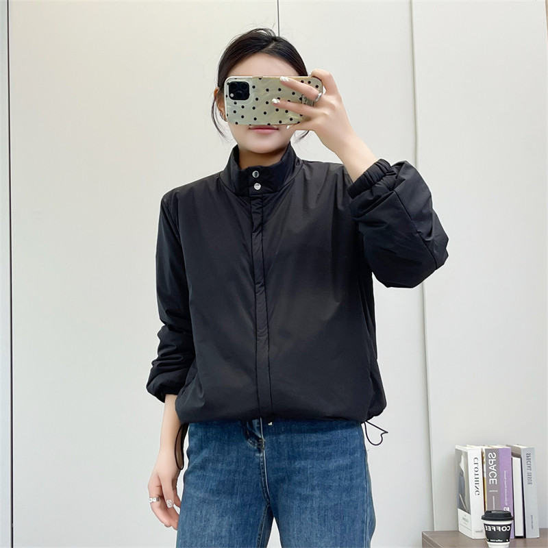 惠衣阁秋季女夹棉外套立领薄棉外套韩版宽松休闲加棉夹克衫棉风衣