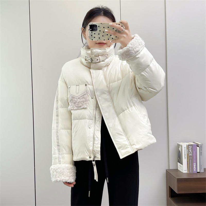 惠衣阁秋冬女立领羽绒服短款羽绒外套韩版宽松休闲保暖羽绒防寒服