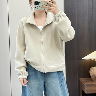 惠衣阁秋冬女摇粒绒外套加厚保暖绒布卫衣韩版 保暖内胆 休闲运动衫