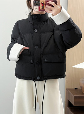 惠衣阁秋冬女长袖立领羽绒服短款羽绒服韩版宽松休闲羽绒外套