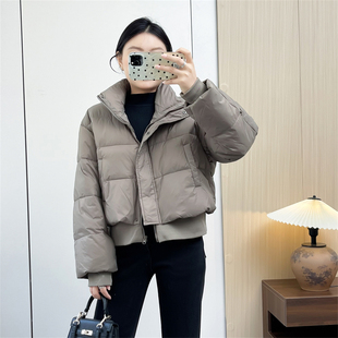 惠衣阁秋冬女长袖立领羽绒服短款羽绒外套韩版休闲保暖羽绒外套