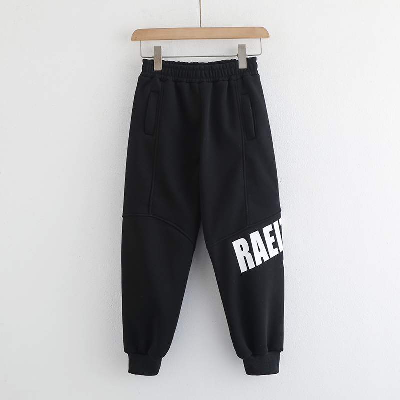 惠衣阁冬男童加绒卫裤中小童加绒运动裤韩版宽松加绒休闲裤束脚裤