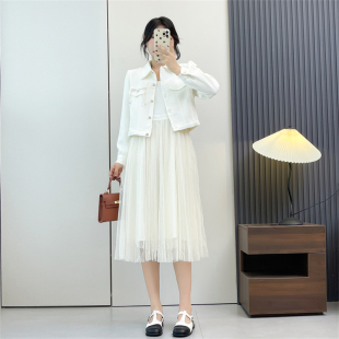 女两件套装 西装 长袖 外套短款 背带裙连衣裙网纱裙 短款 惠衣阁秋季