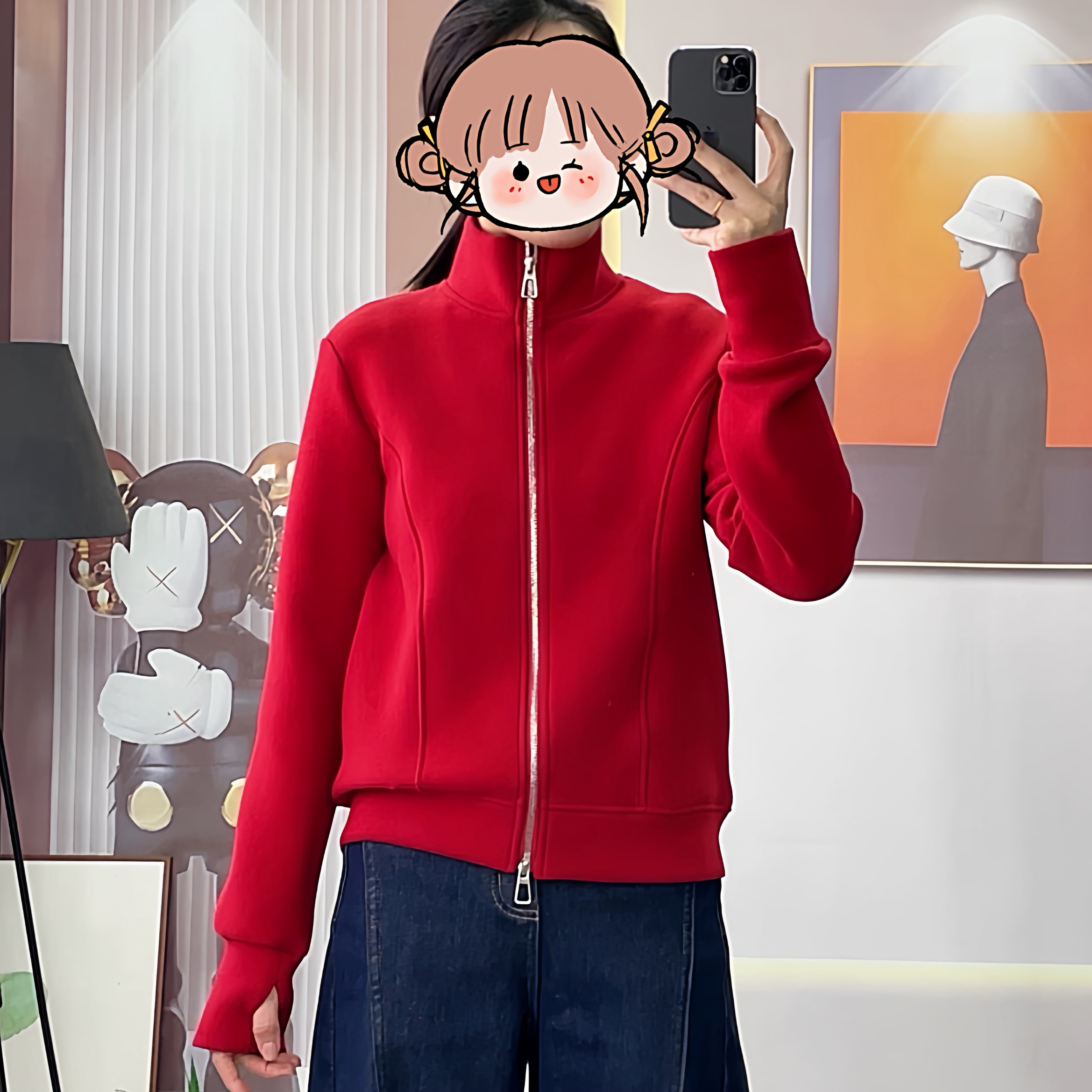 惠衣阁春季女摇粒绒外套立领拉链衫外套韩版休闲运动衫卫衣外套