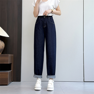 韩版 牛仔垮裤 宽松休闲裤 弹力锥形裤 惠衣阁秋季 老爹裤 女高腰牛仔裤