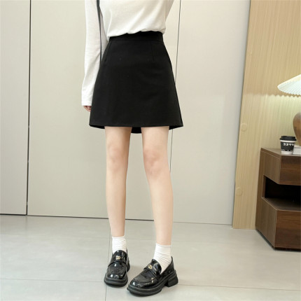惠衣阁夏季女高腰半身裙半松紧腰短裙韩版休闲通勤a字裙一步裙