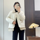 惠衣阁冬季 女假两件棉衣拼接棉衣韩版 宽松休闲菱形压线棉服可机洗