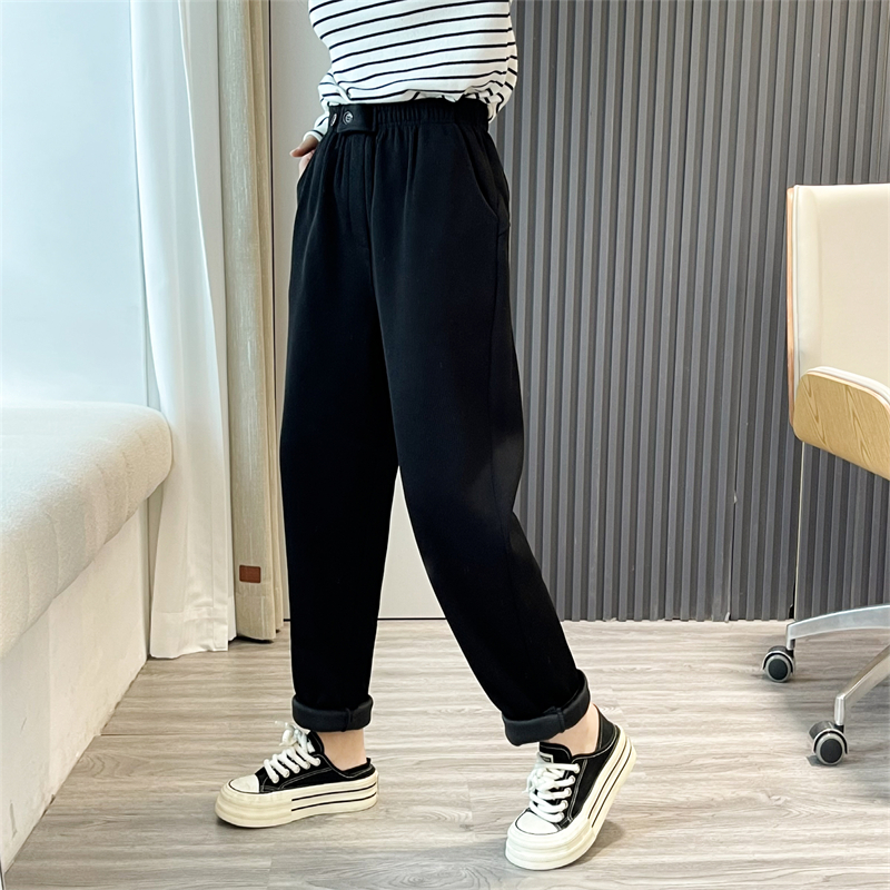 惠衣阁冬女灯芯绒长裤加绒休闲裤宽松保暖加绒垮裤加厚加绒直筒裤