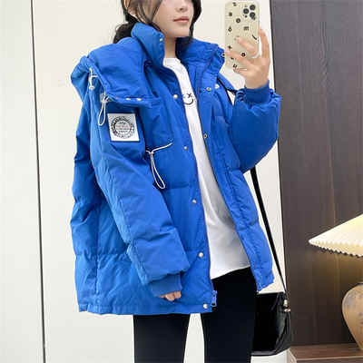 惠衣阁秋冬女可脱卸帽棉衣中长款棉袄韩版宽松休闲保暖棉服外套