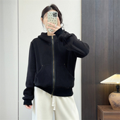 惠衣阁秋冬女摇粒绒外套加厚保暖绒布卫衣韩版 连帽卫衣 休闲运动衫