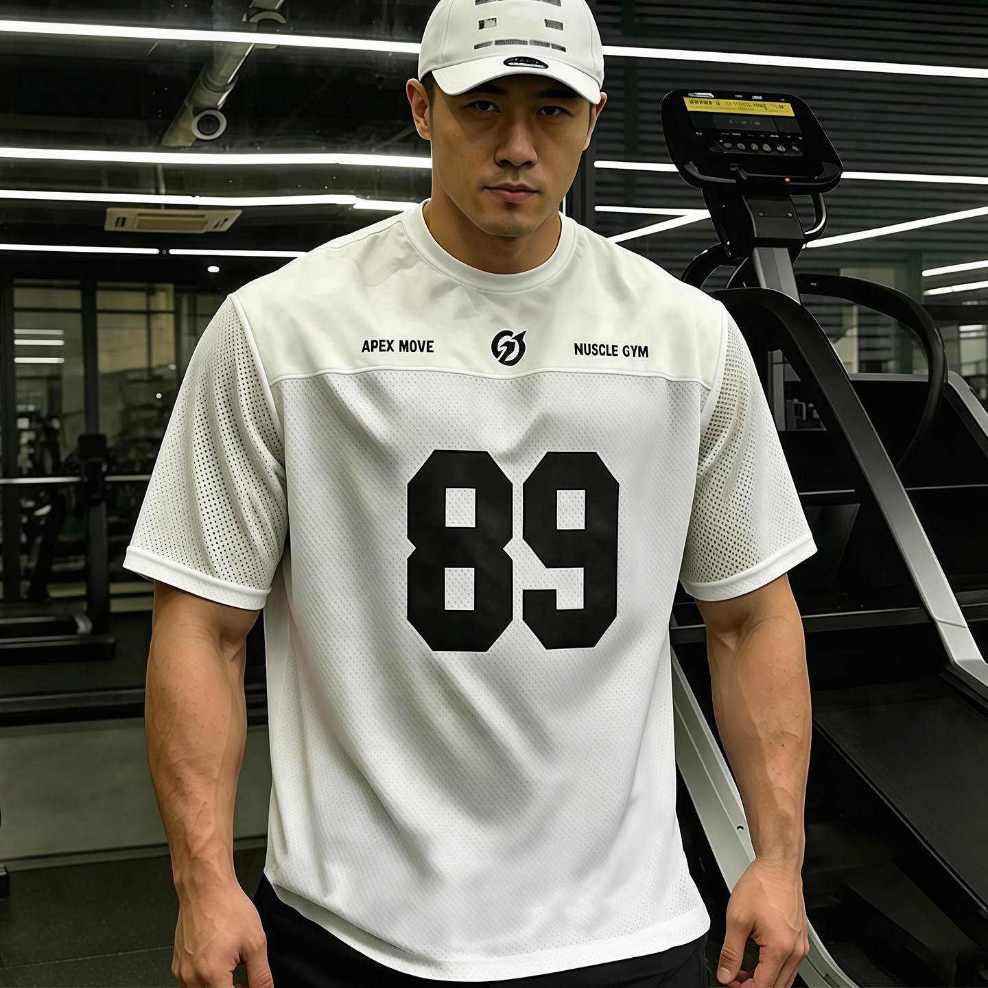 夏季美式训练怪兽网眼拼接健身短袖男运动速干半袖T恤透气篮球服