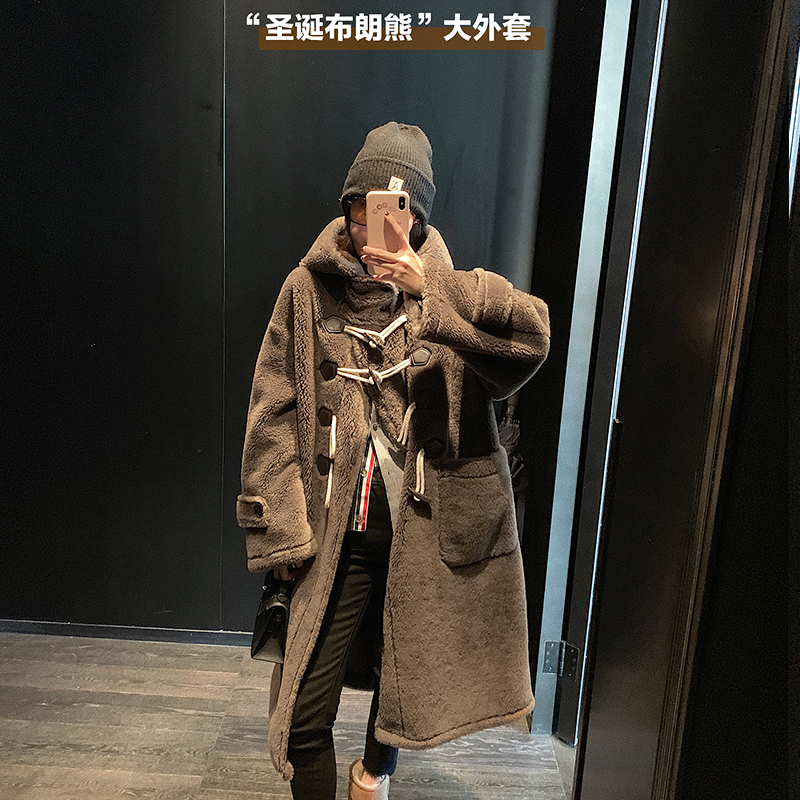 洋气保暖100羊毛皮草大衣秋冬