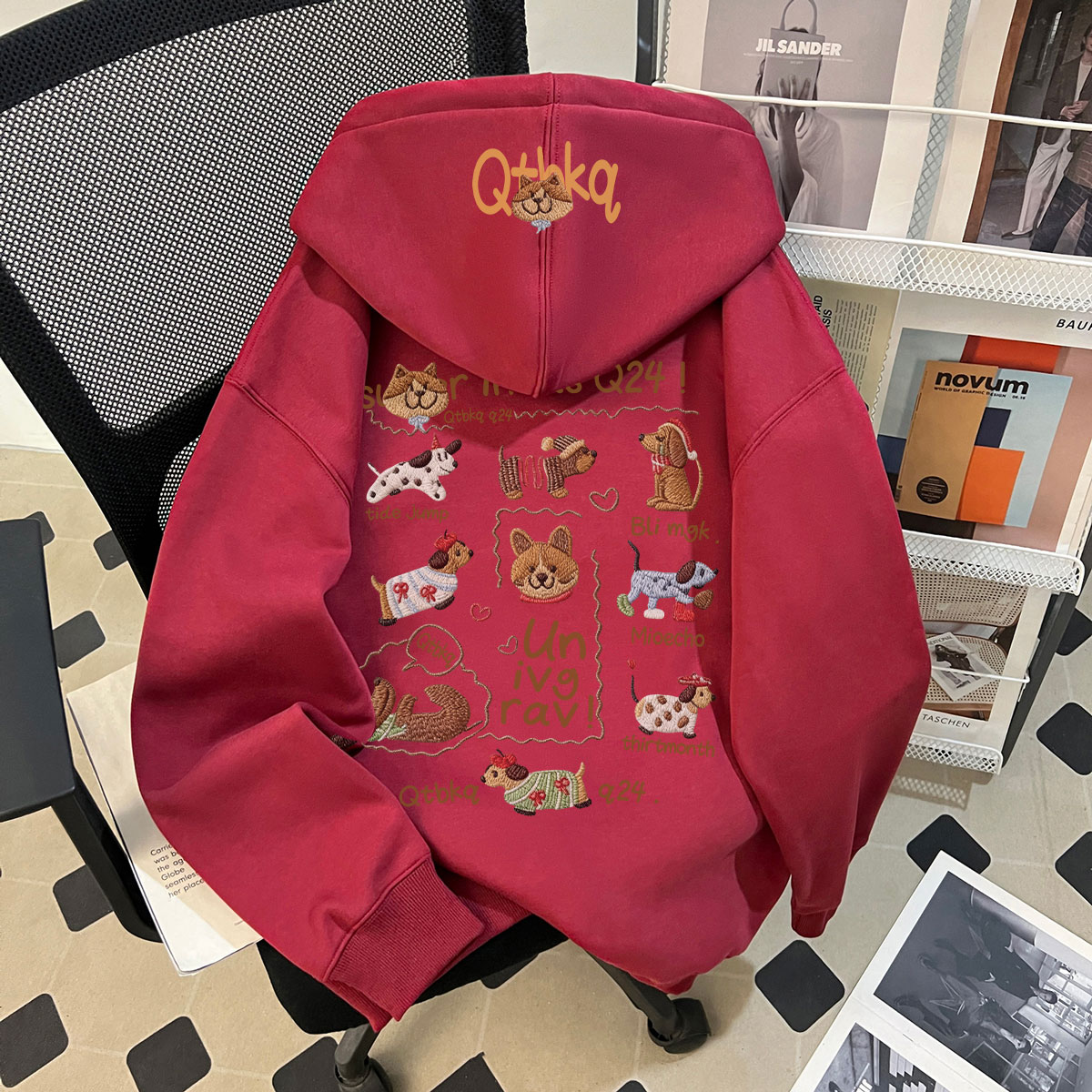 女童2025秋冬季新款潮牌狗狗印花连帽卫衣中学生洋气百搭上衣ins