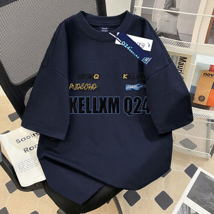 男女童美式复古潮牌仿刺绣2026新款纯棉短袖t恤初中生休闲上衣潮