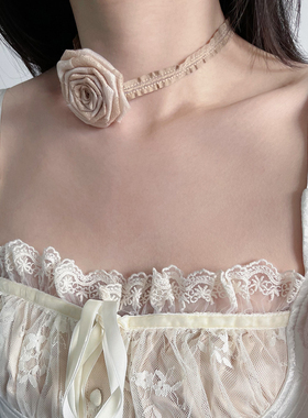 干枯玫瑰气质仙气chocker项链女
