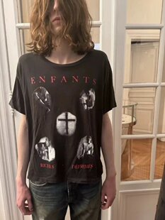 新款 自主ERD24FW忧郁 富二代麻醉剂小领口单缝线纯棉水洗短袖