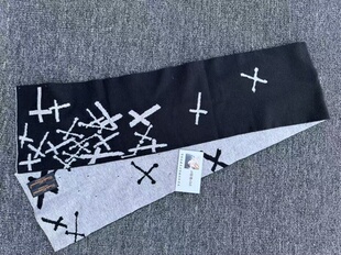 Undercover 2002AW魔女期 Archive十字架黑灰拼色破洞围巾
