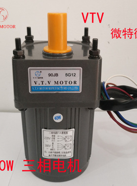 VTV微特微/40W/YN90-40/90JB3G12三相220V380V/齿轮减速电机