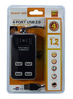 4口usb2.0hubusb支持1t长扩展口