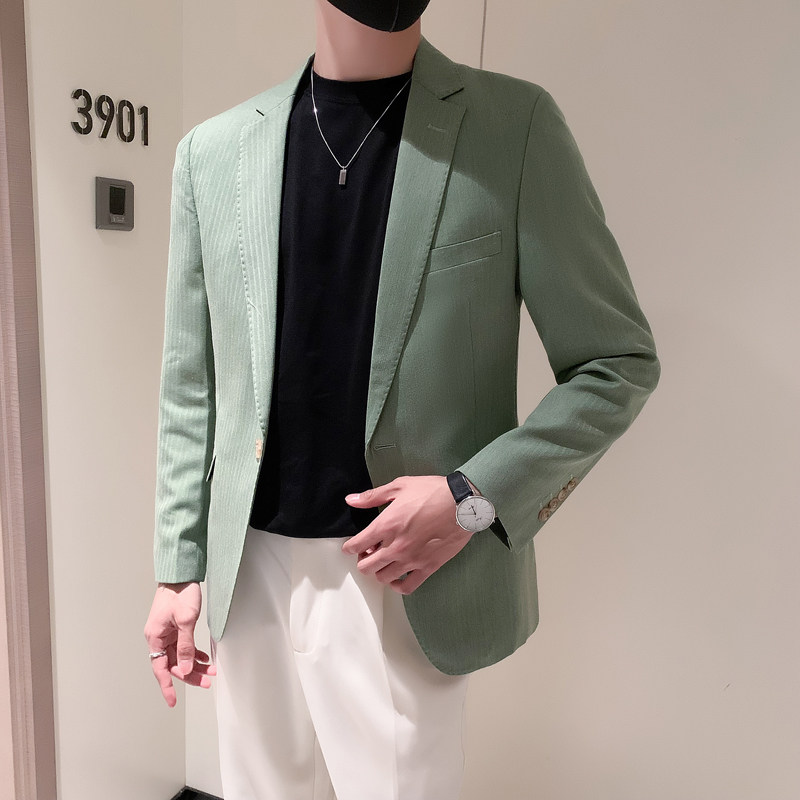 模特图男士休闲西装修身韩版西服单西外套F6804P165,男装西服,电商D216-1