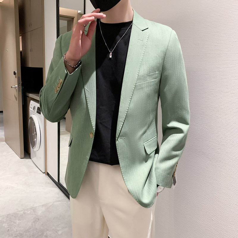 模特图男士休闲西装修身韩版西服单西外套F6804P165,男装西服,电商D216-1