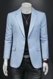 镂空图长期款男士休闲西装时尚修身西服单西外套DX6837P165，男装西服，电商D216-1
