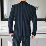 80%聚酯纤维18%粘纤2%氨纶2019-S-5XL男士西服套装三件套6104P280，男装西服套装，电商D216-1