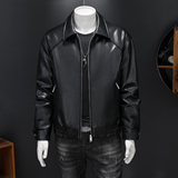 新标90白鸭绒原创设计男士短款宽松皮衣羽绒服75536P330，男装羽绒服，电商D216-1