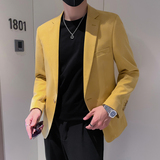 模特图男士休闲西装修身韩版西服单西外套F6808P165，男装西服，电商D216-1