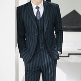 80%聚酯纤维18%粘纤2%氨纶2019-S-5XL男士西服套装三件套6104P280，男装西服套装，电商D216-1