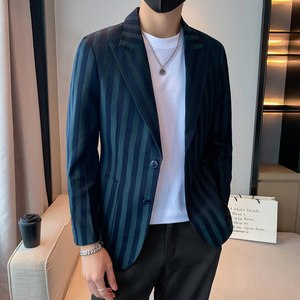 模特图男士休闲西装修身韩版西服单西外套F6104P165图片