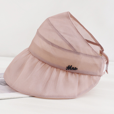 女士半空顶遮阳帽女露顶真丝桑蚕丝帽子女款2025新款夏季防紫外线