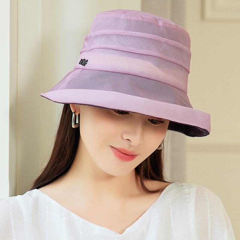 真丝帽子女款夏季太阳帽女防晒防紫外线可折叠女士遮阳帽夏天女帽
