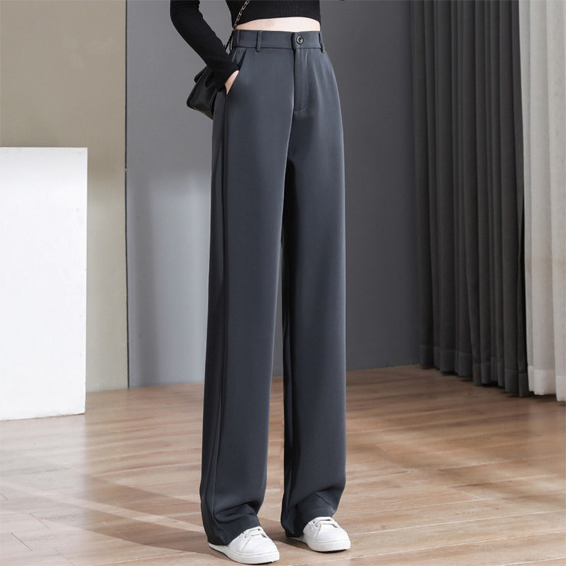 窄版阔腿裤女春秋2025新款垂感加长裤子高个子夏季薄款直筒西装裤