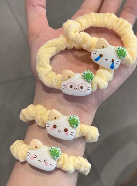 秋季新款奶黄色表情包猫咪发夹日系甜美风侧边鸭嘴夹发卡发饰