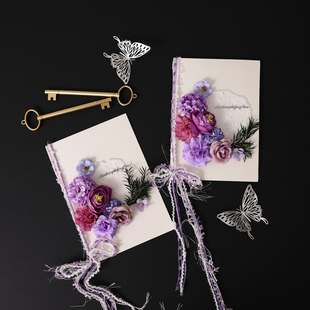 结婚誓言卡高级紫色婚礼誓词本致辞卡手卡高级新郎新娘结宣誓卡