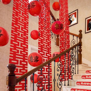 结婚楼梯扶手装 婚庆用品大全 饰女方婚礼创意拉花新房婚房布置套装