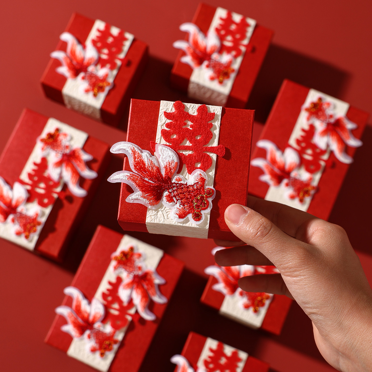 中式喜糖盒2026新款婚礼锦鲤糖果包装盒结婚专用喜糖盒子礼盒空盒