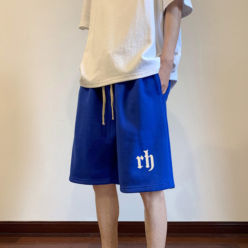 ！22夏季新款宽松大码港风rh字母短裤卫裤DK1721-P35控49,男装牛仔裤,星座508（原C305）