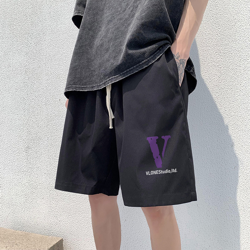 ！22夏季新款宽松大码港风紫色v短裤冰丝短裤DK1611P20,男装牛仔裤,星座508（原C305）