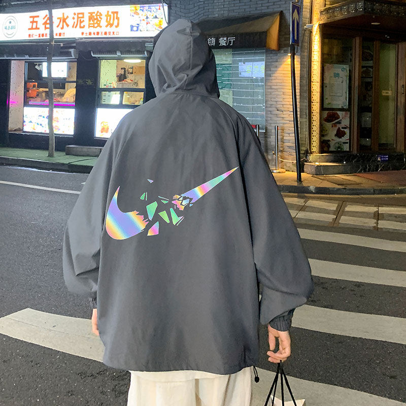 21秋季新款港风夜景反光钩宽松大码休闲连帽夹克男女外套P55-控78,男装夹克,星座508（原C305）