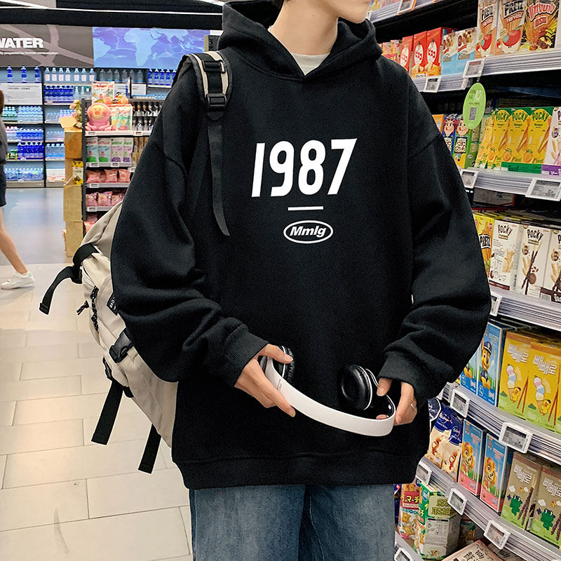 2024秋季新款港风1987宽松大码OVERSIZE男女休闲连帽卫衣P35-控48,男装卫衣,星座508（原C305）