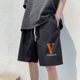 ！22夏季新款宽松大码港风橙色v短裤冰丝短裤DK1612P20，男装牛仔裤，星座508（原C305）