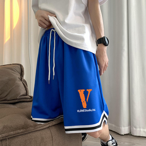 ！22夏季新款宽松大码港风橙v短裤篮球裤DK1912-P25控38图片