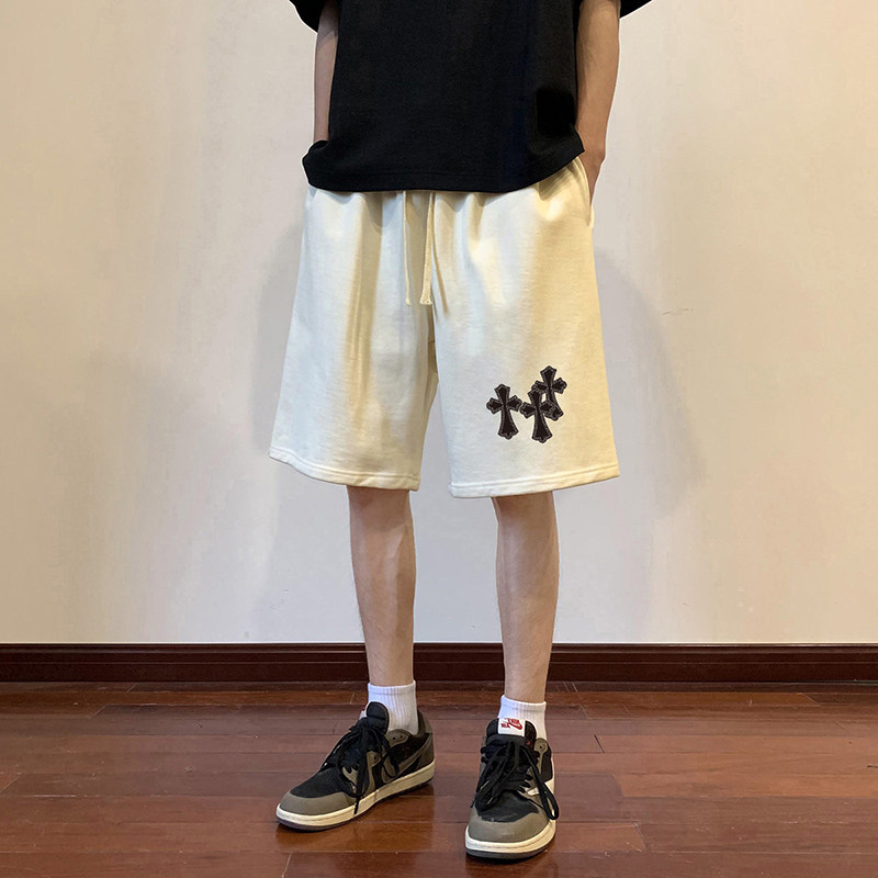 ！22夏季新款宽松大码港风十字图形短裤卫裤DK1707-P35控49,男装牛仔裤,星座508（原C305）