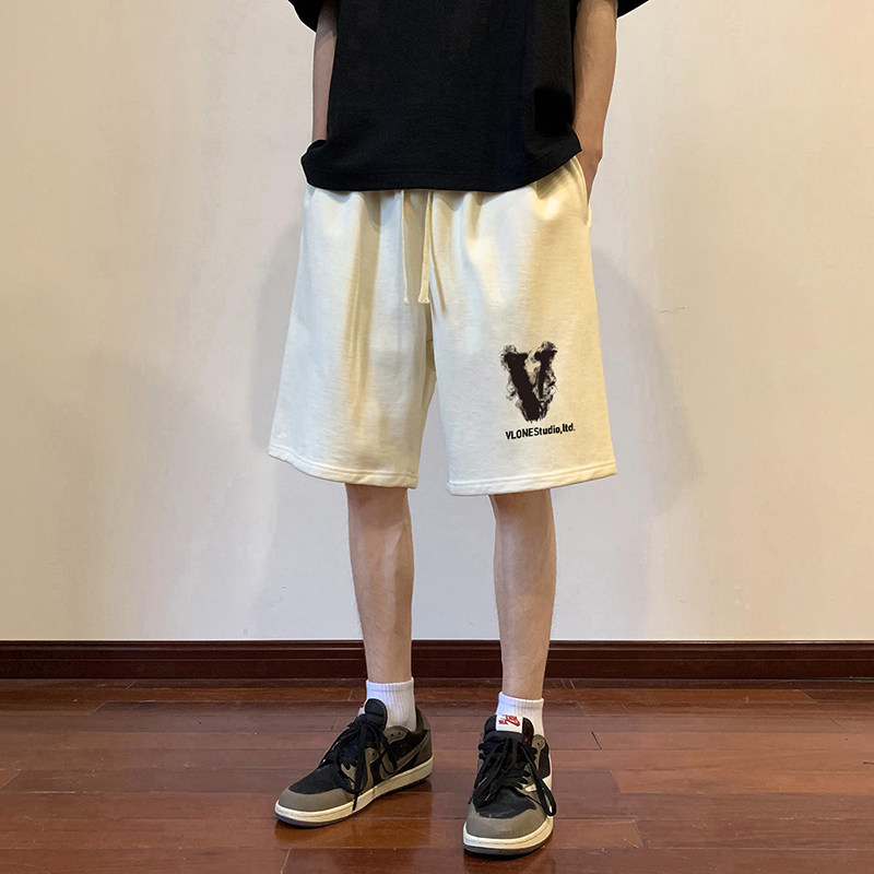 ！22夏季新款宽松大码港风烟雾v短裤卫裤DK1732-P35控49,男装牛仔裤,星座508（原C305）
