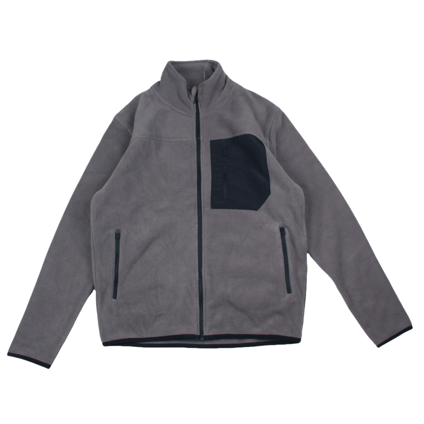 户外家居拉链口袋摇粒绒外套 外贸男情侣宽松撞色春秋保暖拉链衫